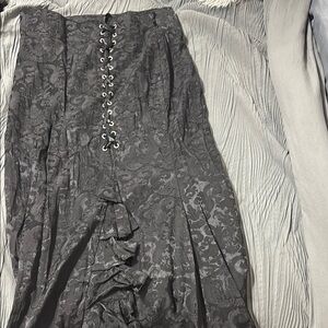 Elegant Black Lace-Up Skirt